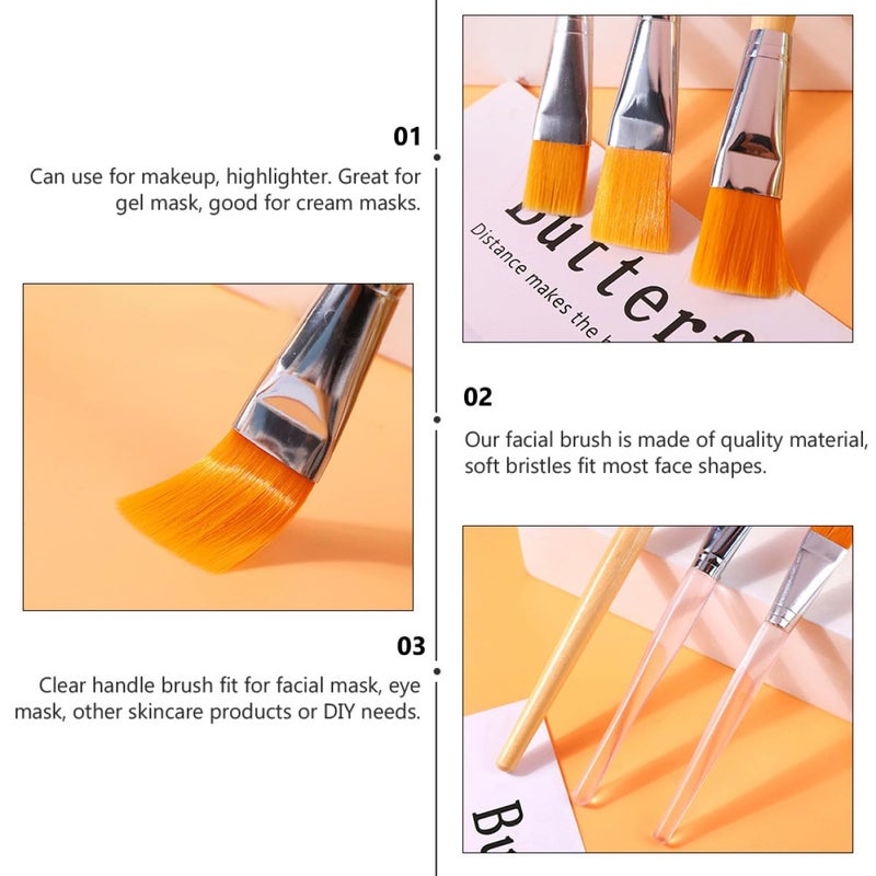 4 Piece Face Mask Brush Set With Handle Medium Length Beauty Tools For Skincare - Image 4