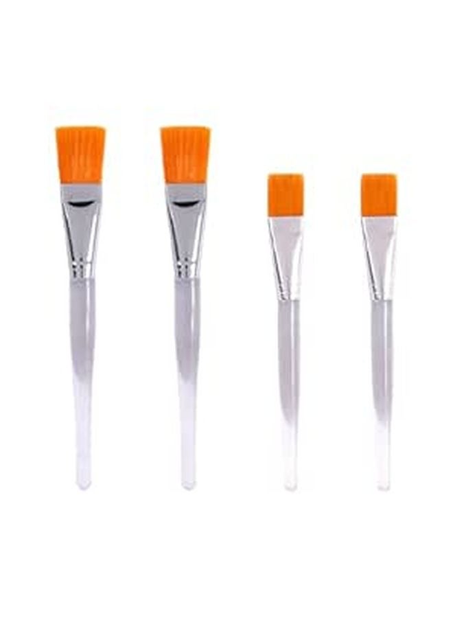 4 Piece Face Mask Brush Set With Handle Medium Length Beauty Tools For Skincare - Image 1