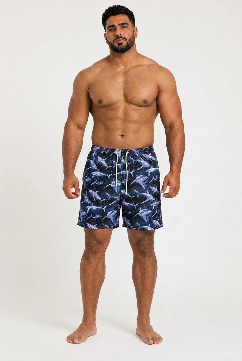 Moveletix Navy Men's Swim Shorts Navy for Men | Best Price UAE