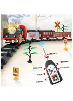 Generic Remote Control Track Train Set with Real Smoke, Music & Lights - Electric Train Toy Gift Toys for 3 4 5 6 7 8+ Year Old Kid  - Image 5
