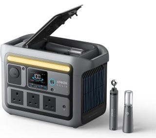 محطة الطاقة المحمولة SOLIX C800 Plus، 1200 واط (ذروة 1600 واط) مولد شمسي مع أضواء تخييم، بطارية LiFePO4 بسعة 768 واط ساعي للتخييم في الهواء الطلق، المركبات الترفيهية، الرحلات البرية، انقطاع التيار الكهربائي (لوحة شمسية اختيارية)