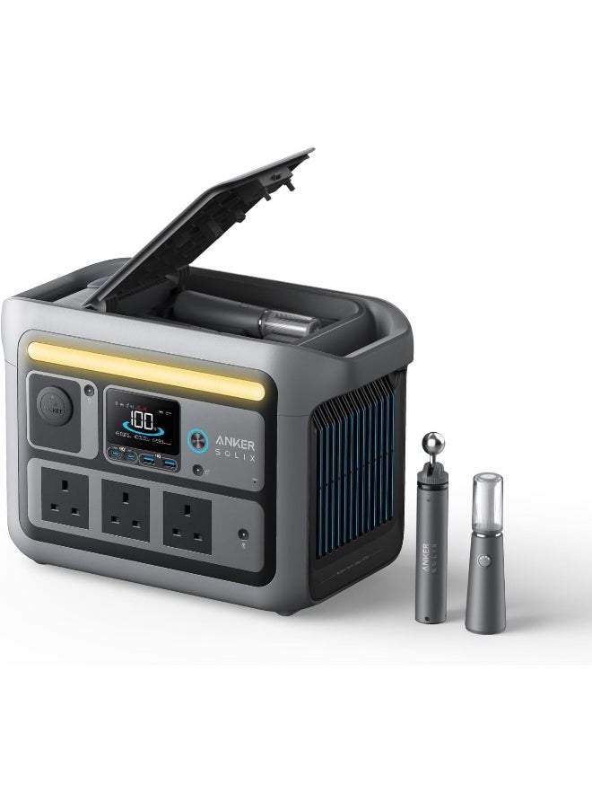 Anker SOLIX C800 Plus Portable Power Station, 1200W (Peak 1600W) Solar Generator with Camping Lights, 768Wh LiFePO4 Battery for Outdoor Camping, RVs, Road Trip, Power Outages (Optional Solar Panel)  - Image 1