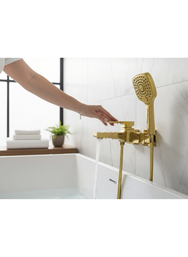 HESANIT Infinity Single Lever Bath Mixer With Hand Shower Set - 8002CB - Image 3