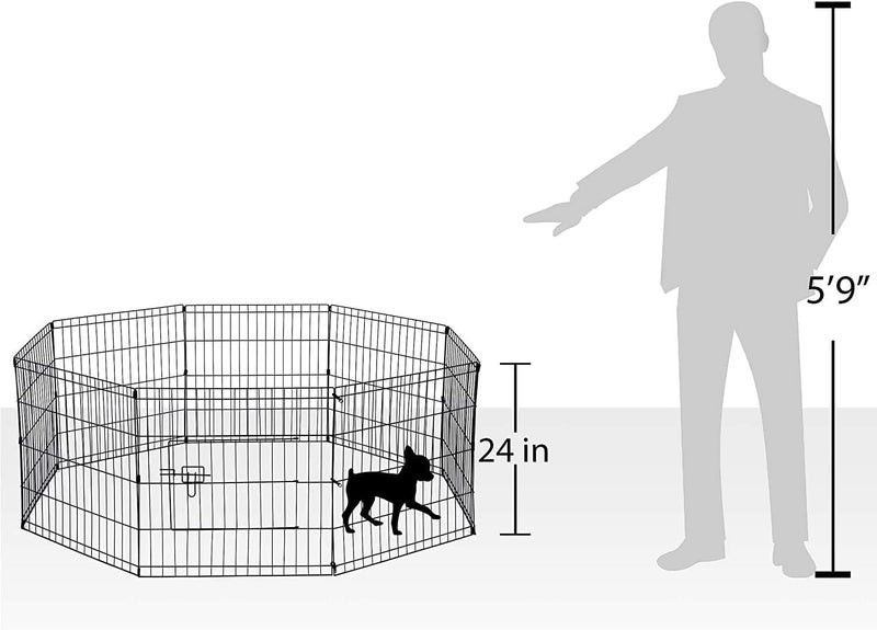 Suptmax UNDERDOG 8 Panel Playpen Suitable for Dogs/Puppies/Cats & Rabbits foldable ideal for Indoor/Outdoor use puppy play pen (61cm, Silver) - Image 5