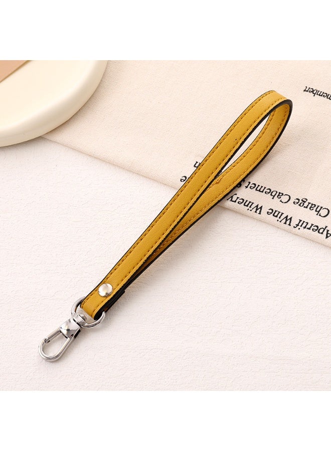 NIBEMINENT Phone Charm/ Chain Strap for Women Girls,PU Leather Rope Cell Phone Case Lanyard Wrist Strap,K5199/Yellow