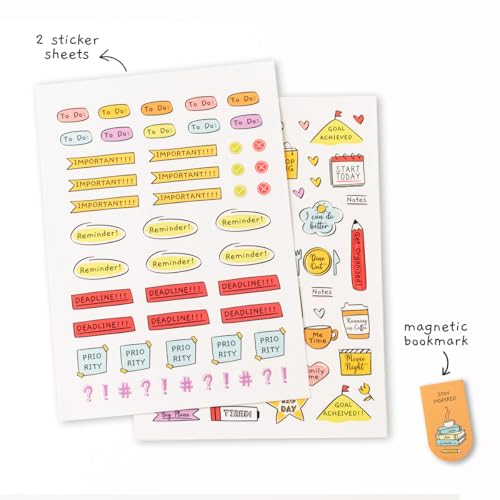 The Journal Lab All I Need is A Plan Undated 365 days Planner for Men & Women | 2026 Goal + Habit Tracker | Free Stickers & Magnetic Bookmark | Orange - Image 2
