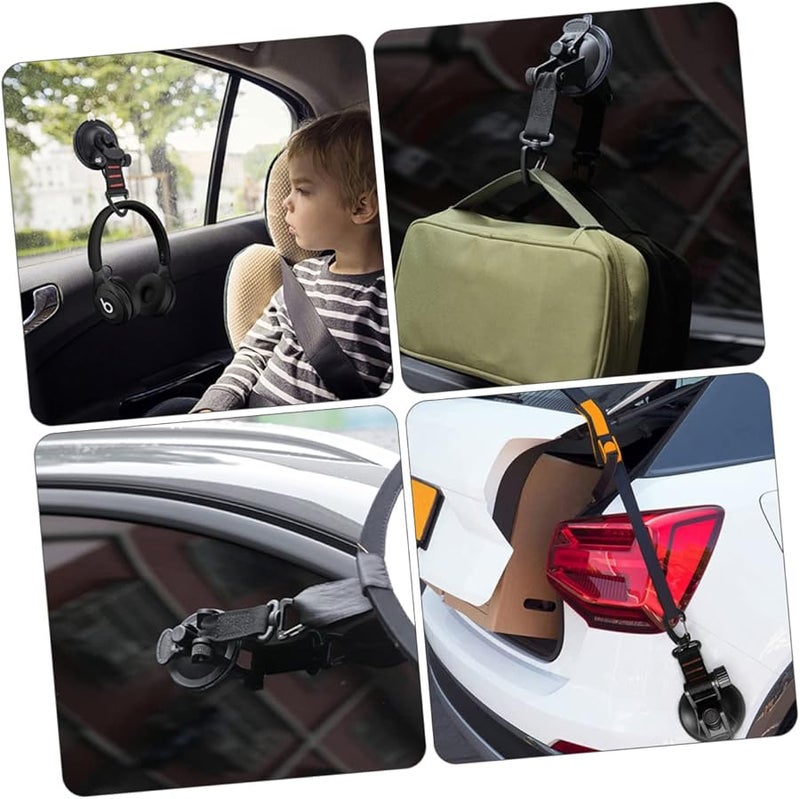 2 Pcs ABS Suction Hooks with Carabiner for Outdoor Travel Camping and Home Organization - Image 3