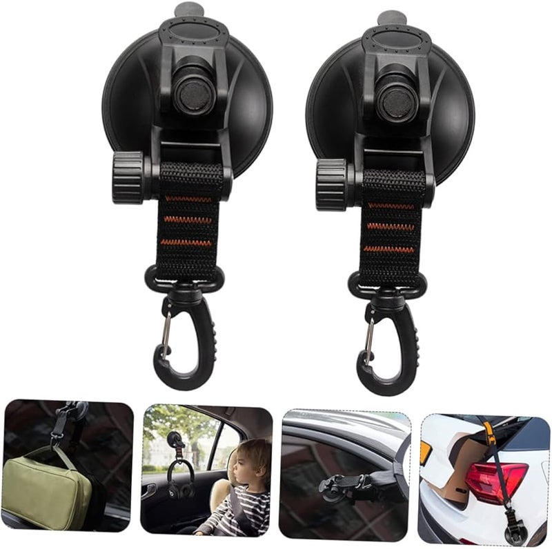 2 Pcs ABS Suction Hooks with Carabiner for Outdoor Travel Camping and Home Organization - Image 5