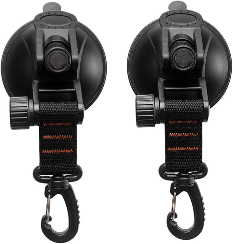 2 Pcs ABS Suction Hooks with Carabiner for Outdoor Travel Camping and Home Organization - Image 2