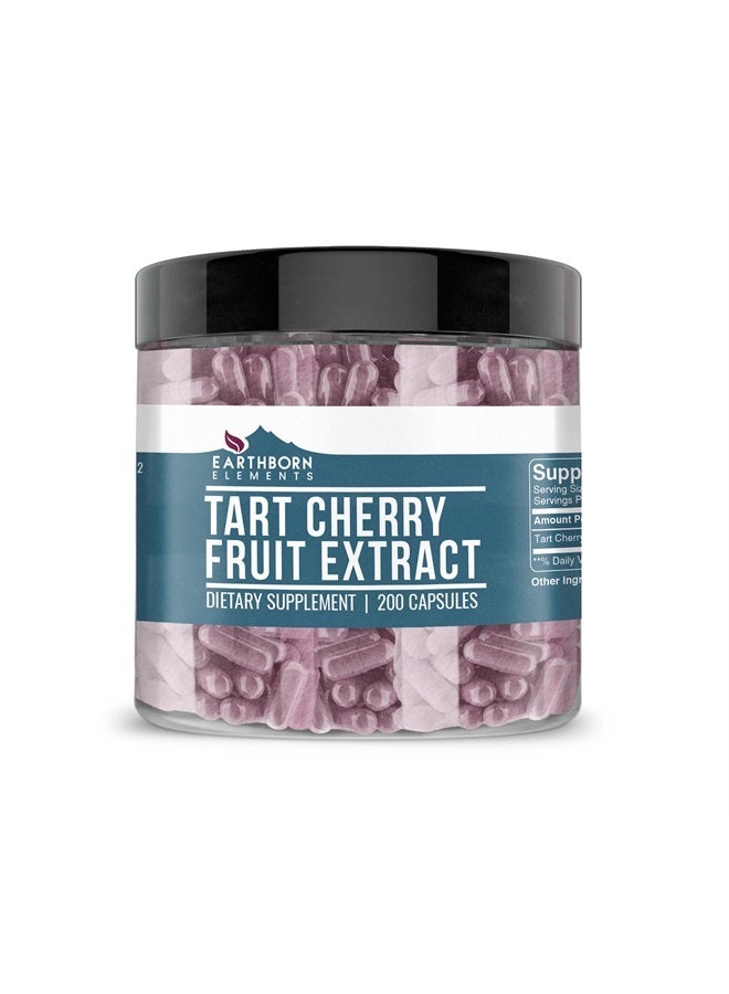 earthborn elements Tart Cherry Extract 200 Capsules, Pure & Undiluted, No Additives - Image 1