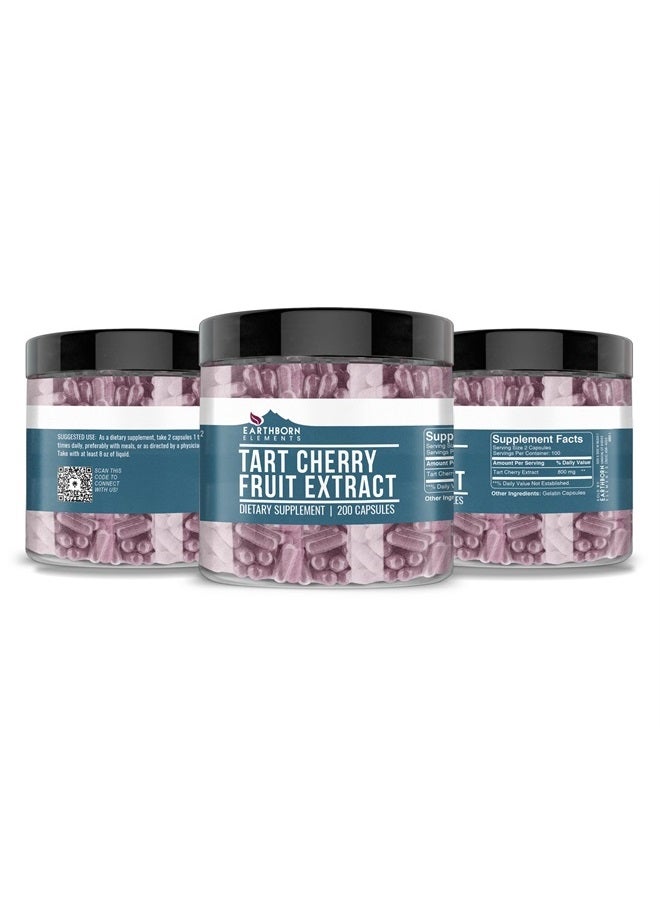 earthborn elements Tart Cherry Extract 200 Capsules, Pure & Undiluted, No Additives - Image 2
