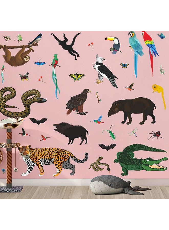 RAINBOW WSK Lifelike Bug Snake Animals Wall Decals Wild Safari Wall Stickers Monkey Leopard Crocodile Eagle Parrot Animals Wall Decor for Kids Bedroom Living Room Nursery - Image 5