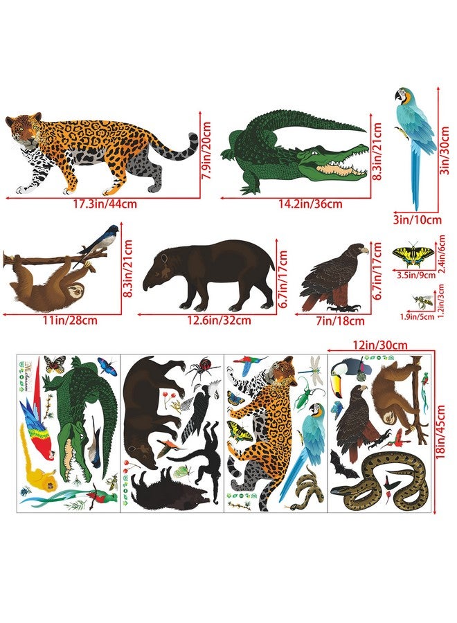 RAINBOW WSK Lifelike Bug Snake Animals Wall Decals Wild Safari Wall Stickers Monkey Leopard Crocodile Eagle Parrot Animals Wall Decor for Kids Bedroom Living Room Nursery - Image 2