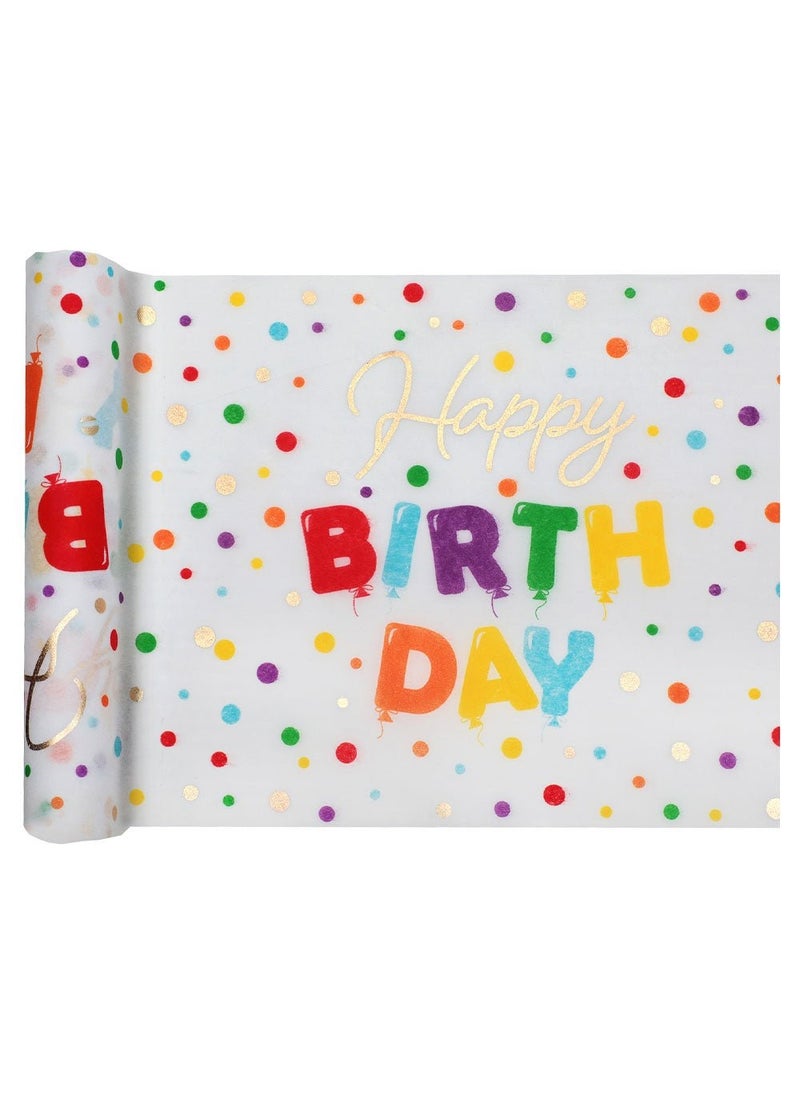 Happy Birthday Dots Table Runner Multicolor 28cm Disposable