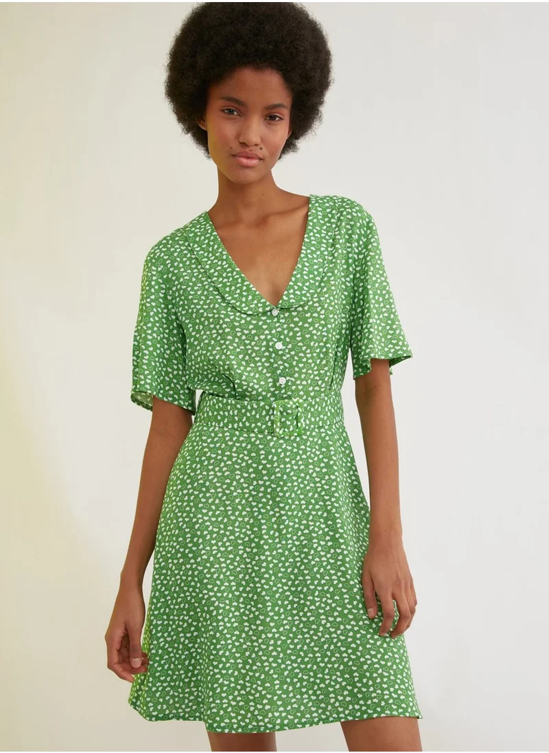 trendyol Printed Front Knot Dress