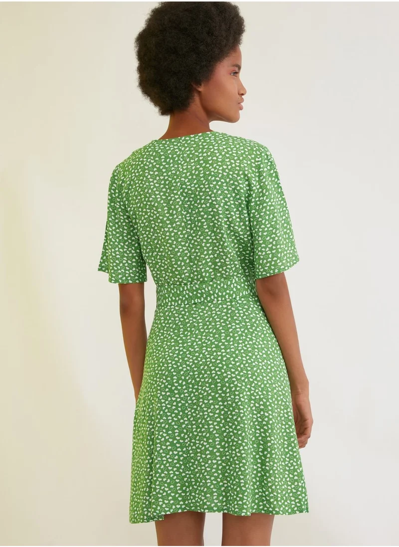 trendyol Printed Front Knot Dress