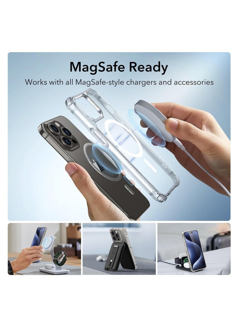 vesus for iPhone 15 Pro Max Case, Compatible with MagSafe, Set with 2 Screen Protectors and Single Camera Lens Protectors, Air Guard Corners, Yellowing-Resistant Acrylic Back, Air Armor Series, Clear - Image 3