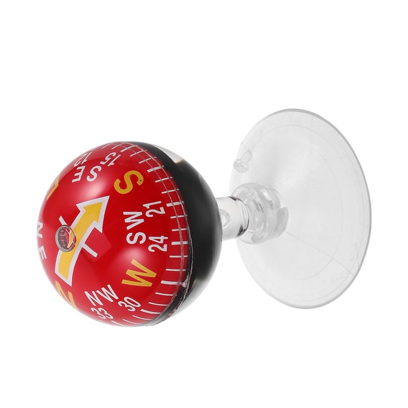 38mm Red Plastic Suction Cup Car Dashboard Compass for Vehicle Boat Marine Outdoor Hiking Travel Navigation - Image 2