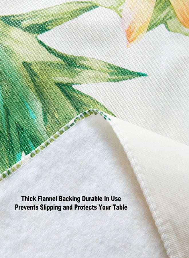 Newbridge Round Vinyl Flannel Backed Tablecloth, 70 Inch, Hawaii Tropical, Indoor/Outdoor Waterproof Table Party Table Cover, Palms and Pineapples - Image 2