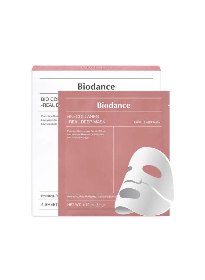 Biodance Bio Collagen Real Deep Mask, Deep Hydrating Hydrogel Face Mask, 4 Masks - Image 1