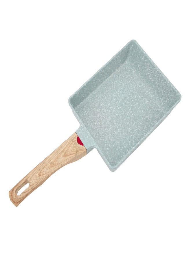 Mini Frying Pan Green Square Non Stick Aluminum Alloy Evenly Heated Egg Frying Pan for Home - Image 4