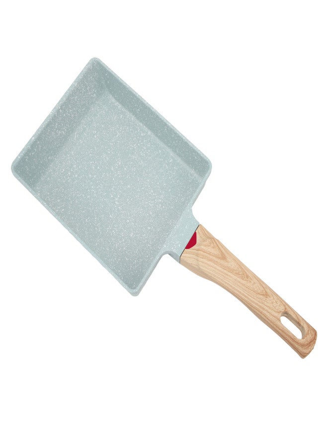 Mini Frying Pan Green Square Non Stick Aluminum Alloy Evenly Heated Egg Frying Pan for Home - Image 3