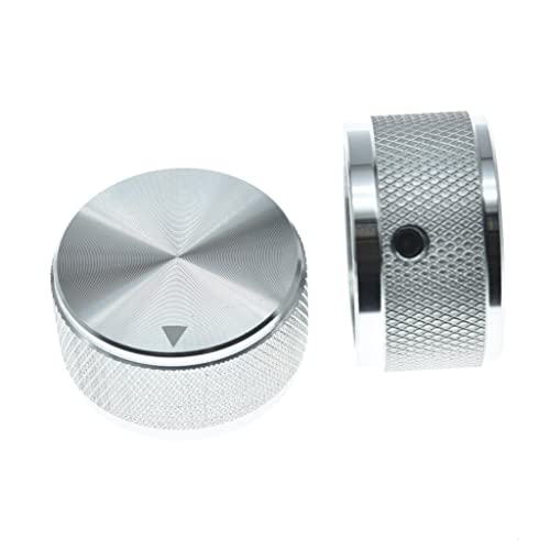 KAISH 2Pack 131630mm Diam Aluminium Potentiometer Knobs 14 Universal Metal Pot Knobs with Indicator and Set Screw for AMP AmplifierPower AmplifierPreamps Silver with Knurl Design - Image 1