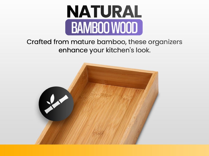 YBM HOME & Kitchen Bamboo Drawer Organizer Box 14" Lx10 Wx2 H #319 - Image 5