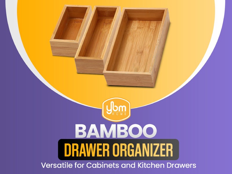 YBM HOME & Kitchen Bamboo Drawer Organizer Box 14" Lx10 Wx2 H #319 - Image 3