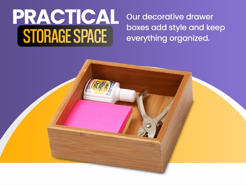 YBM HOME & Kitchen Bamboo Drawer Organizer Box 14" Lx10 Wx2 H #319 - Image 4