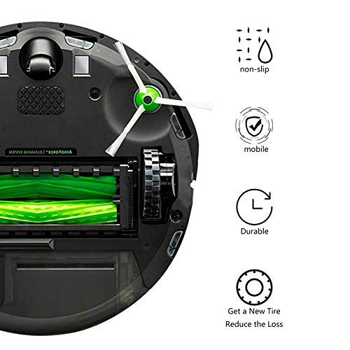 Garbage fighter Tires for Series 500, 600, 700, 800 and 900, e5, e6, i7,Anti-Slip, Great Adhesion and Easy Assembly, Wheel Replacement for All roomba Models (Black 2 Pack) - Image 3