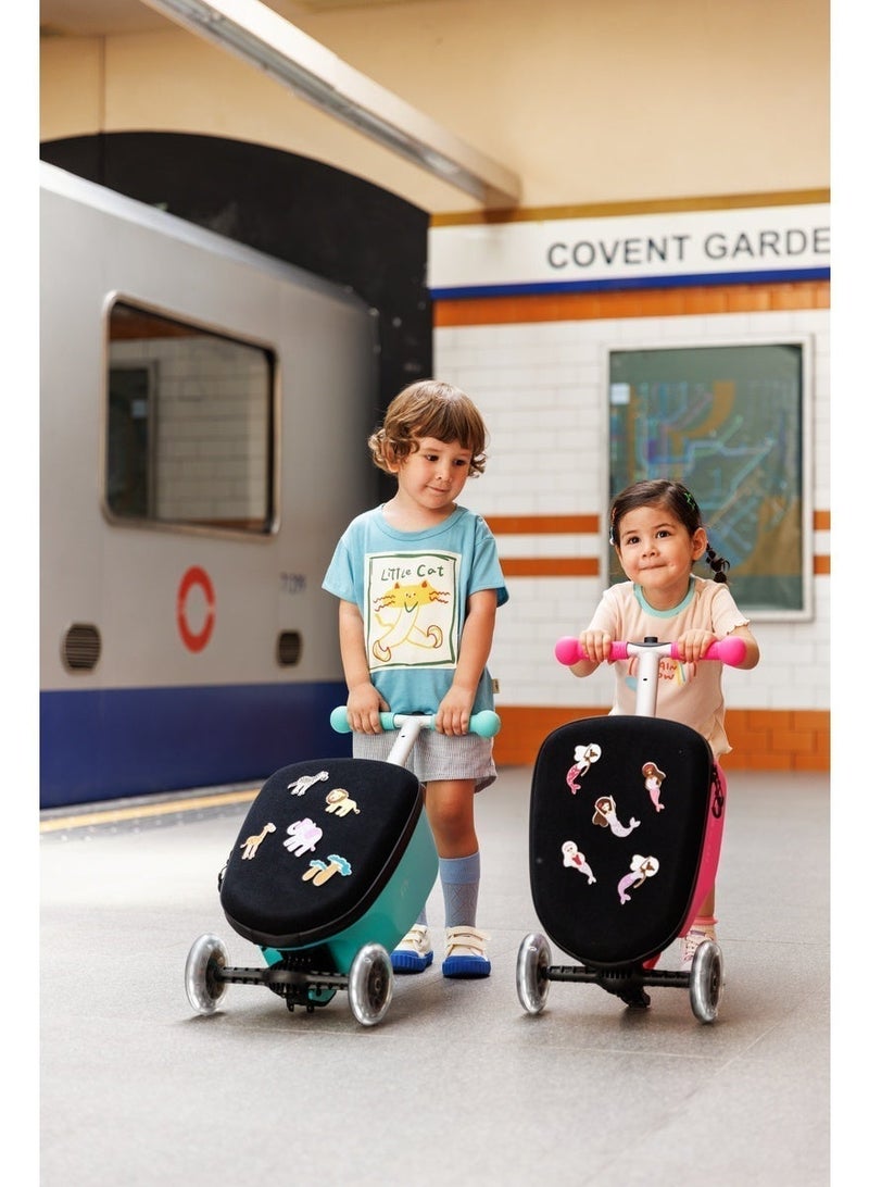 Micro Scooter Luggage Junior Patch & Play Pink | Luggage Eazy - Foldable and Ride-able Swiss-Designed Luggage Case Carry-on for Kids, Ages 18 Months and Up - Image 5