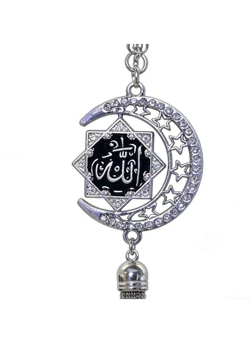 Zinc Alloy Islamic Arabic Calligraphy Car Rearview Mirror Pendant, Elegant Golden Religious Car Interior Ornament, Meaningful Ramadan Eid Gift for Muslim Drivers - Image 4