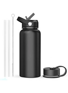 Arabest 40oz Modern Double Vacuum Stainless Steel Water Bottle Black  - Image 1