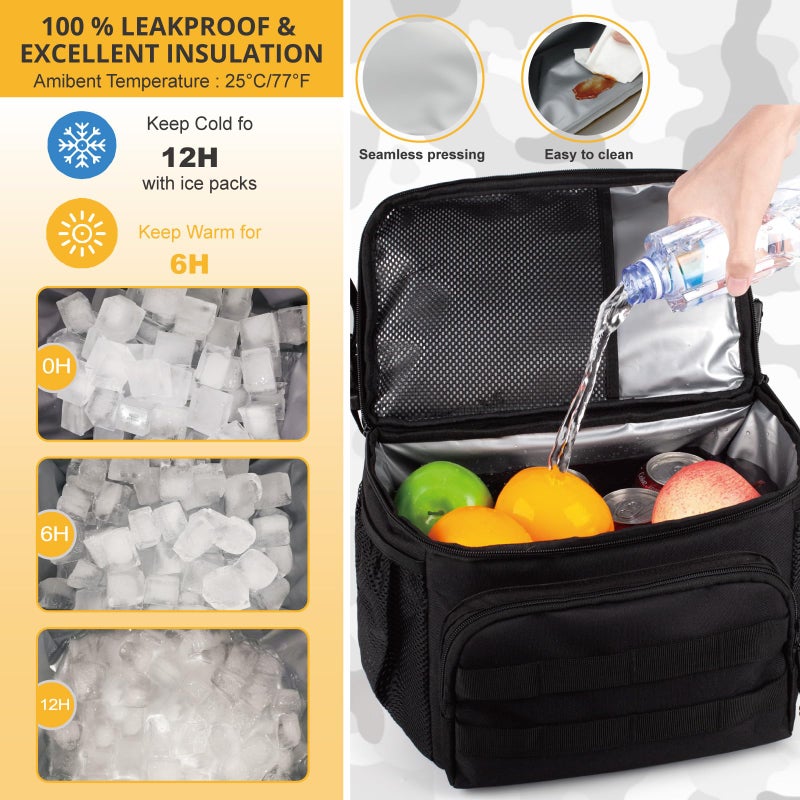 ATRIPACK Tactical Double Deck Cooler Backpack for Men,Large Lunch Backpack with 2 Compartment,Soft Coolers Bag Water-Resistant Leak Proof Coolers Bag Beach Picnic - Image 3