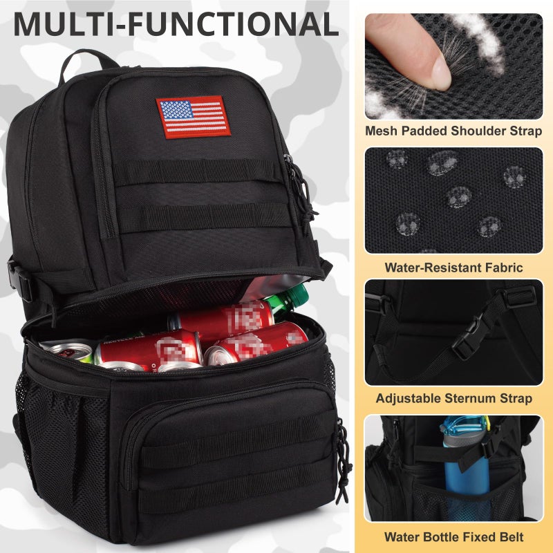 ATRIPACK Tactical Double Deck Cooler Backpack for Men,Large Lunch Backpack with 2 Compartment,Soft Coolers Bag Water-Resistant Leak Proof Coolers Bag Beach Picnic - Image 5