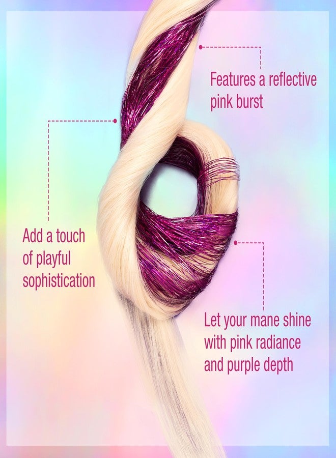 Punky Mane Hair Tinsel - Pink Opulence, 13-inch Glitter Fairy Tinsel Hair Extensions, Easy Clip-In Strands for Parties & Special Occasions, Heat Resistant, 6 Pieces, 1-pack - Image 4