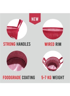 A&A A&A Vegetable Jute Baskets For Storage - Natural & Biodegradable Jute (Red)  - Image 4