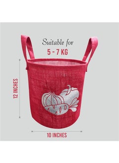 A&A A&A Vegetable Jute Baskets For Storage - Natural & Biodegradable Jute (Red)  - Image 3