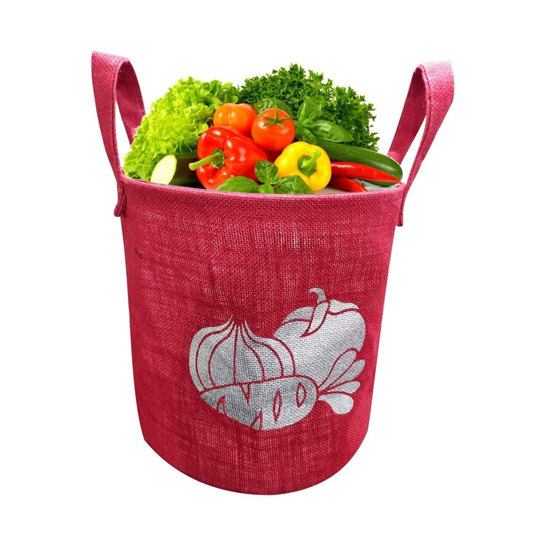A&A Vegetable Jute Baskets For Storage - Natural & Biodegradable Jute (Red) - Image 1