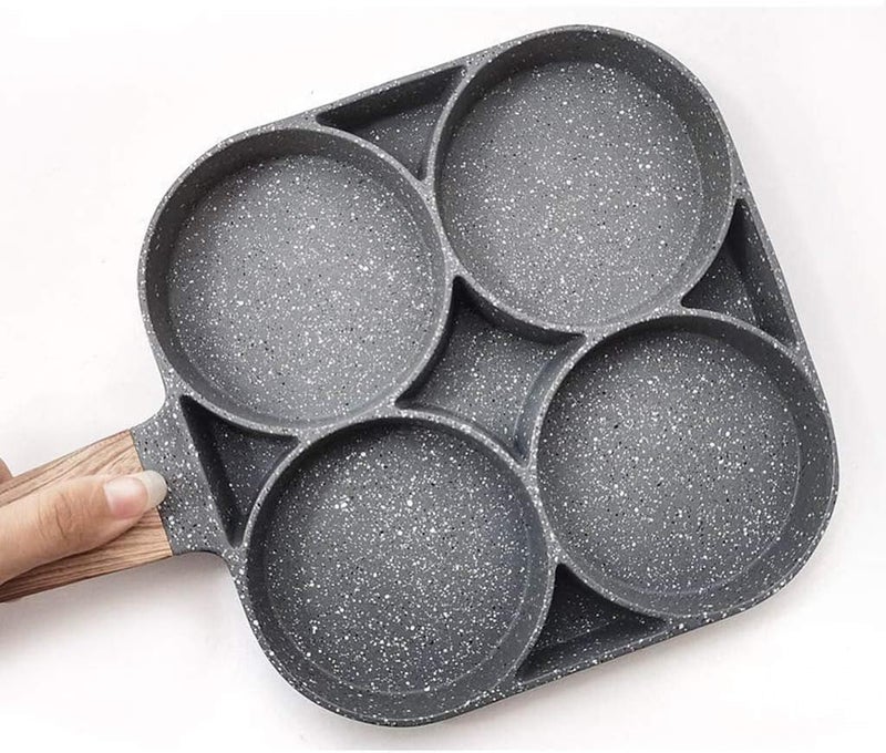 Shreya Store Four-Cup Fried Egg Pan, Medical Stone Non-Stick Frying Pan for Breakfast, Divided Egg Skillet Suitable for Gas Stove and Induction Cooker  - Image 5