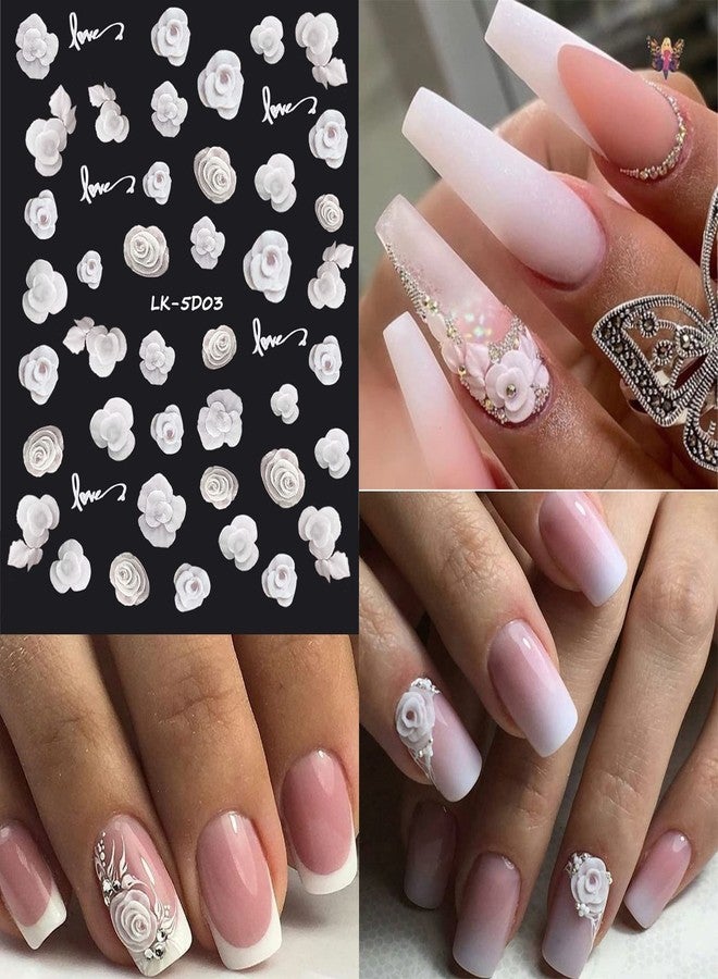 VOTACOS 6 Sheets Flower Nail Stickers for Nail Art 5D Embossed Engraved Nails Decals 3D Spring Nails Supplies Accessories Self-Adhesive DIY Design Decoration for Women and Girls - Image 4