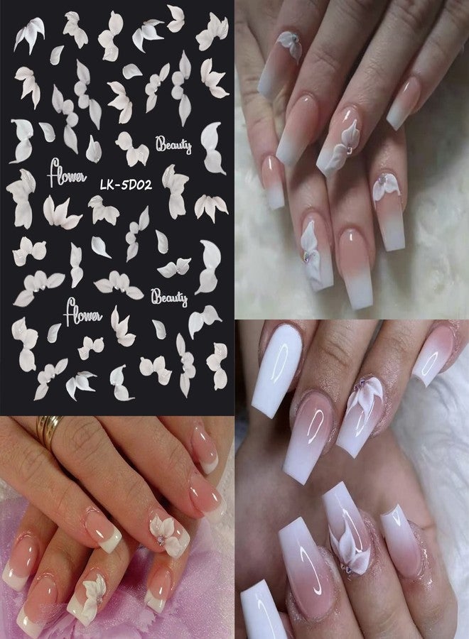 VOTACOS 6 Sheets Flower Nail Stickers for Nail Art 5D Embossed Engraved Nails Decals 3D Spring Nails Supplies Accessories Self-Adhesive DIY Design Decoration for Women and Girls - Image 3