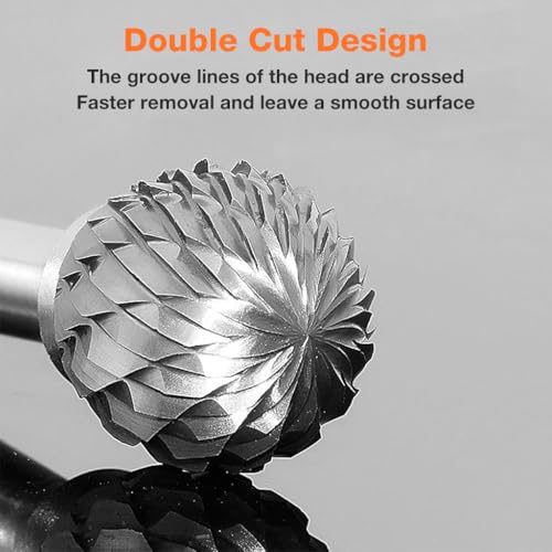 Serplex® Tungsten Carbide Rotary Burr Set for Dremel, 10pcs Carbide Double Cut Carving Burr Bits with 1/8" Shank Rotary Tool Accessories for Woodworking, Engraving, Drilling, Steel Metal Working - Image 4