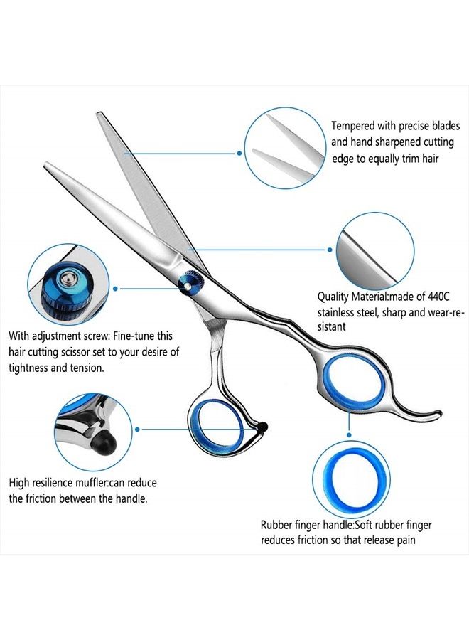 WeTest مقص قص الشعر، مجموعة مقصات قص الشعر، مجموعة مقصات التخفيف للمنزل، الحلاق، الصالون - Image 2