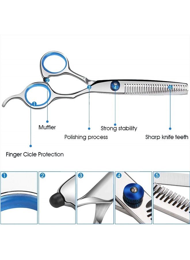 WeTest مقص قص الشعر، مجموعة مقصات قص الشعر، مجموعة مقصات التخفيف للمنزل، الحلاق، الصالون - Image 3