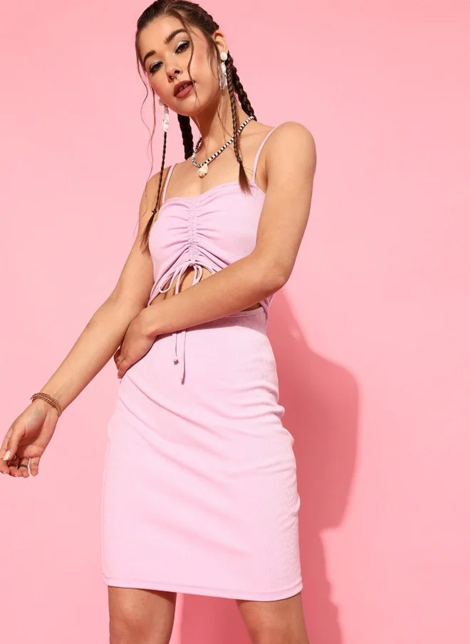 Elegant Lavender Solid Dress for Women