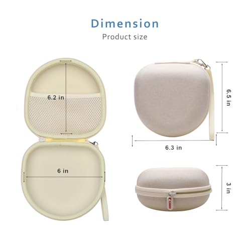 XANAD Headphone Headset Case for Beats/JLab JBuds Lux ANC/JBL/TOZO/BERIBES/Picun/KVIDIO Wireless Noise Cancelling Over-Ear Foldable Headphones (Cream) - Image 4
