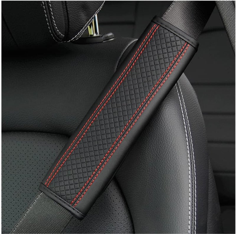 BROGBUS Car Seat Belt Shoulder Pad Cover Car Safety Belt Pad (Black Red Line, Pack of 02) Diverse purchase plan - Image 2