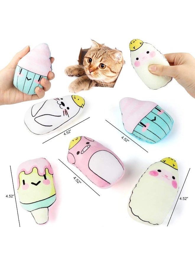 Mumoo Bear Catnip Toys For Cats Chew Toy 5Pcs Pillows Cat Indoor And Interactive Soft Kittencat Teething With Adorable Animal Face - Image 2
